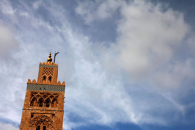 Uno de los referentes de Marrakech: el minarete de la Koutoubia. 