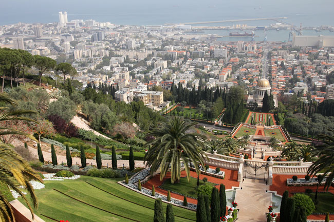 Los jardines del Bahaí en Haifa, al norte de Israel. 
